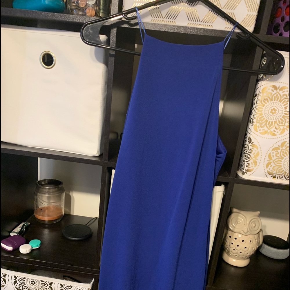 Tight blue dress